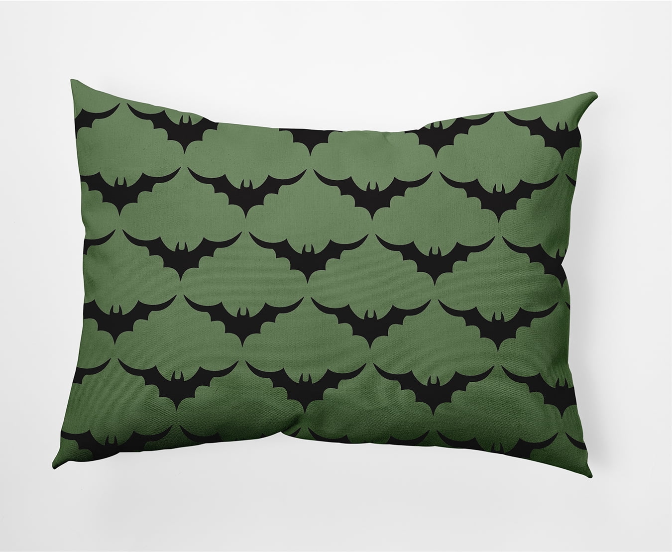 Simply Daisy 14" x 20" Bat Colony Indoor/Outdoor Polyester Throw Pillow, Sage