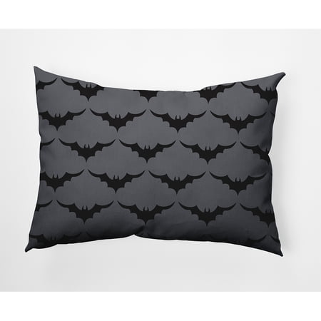 Simply Daisy 14" x 20" Bat Colony Indoor/Outdoor Polyester Throw Pillow, Steel Gray