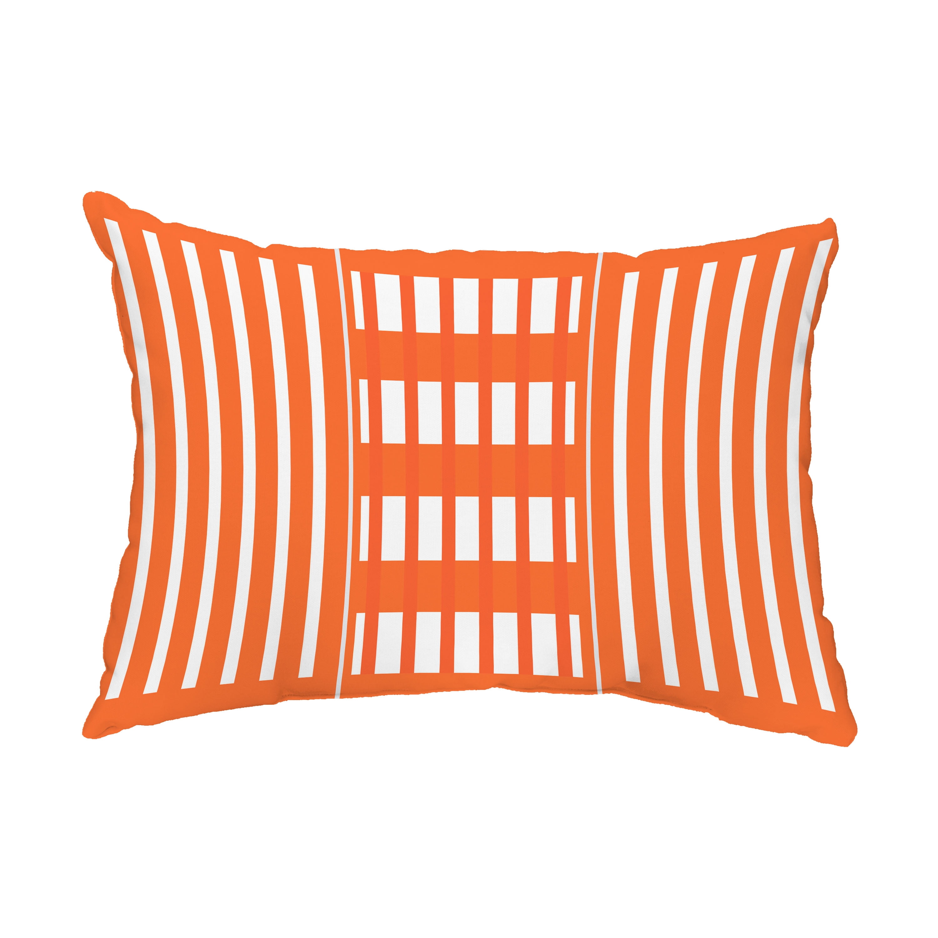 Simply Daisy, 14" x 20" Beach Blanket Orange Decorative Stripe Outdoor Pillow