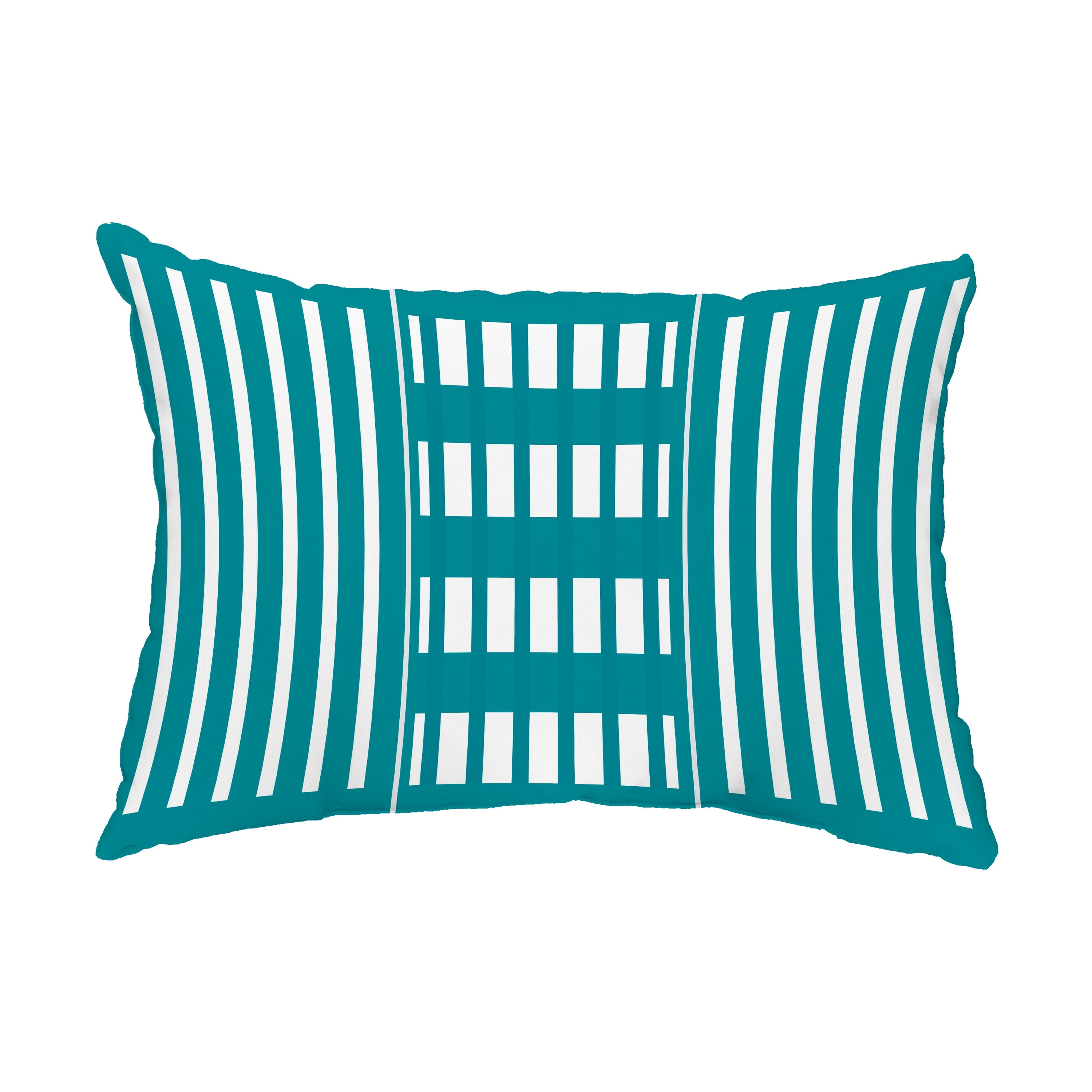 Simply Daisy, 14" x 20" Beach Blanket Teal Decorative Stripe Outdoor Pillow