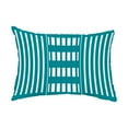 thumbnail image 1 of Simply Daisy, 14" x 20" Beach Blanket Teal Decorative Stripe Outdoor Pillow, 1 of 1