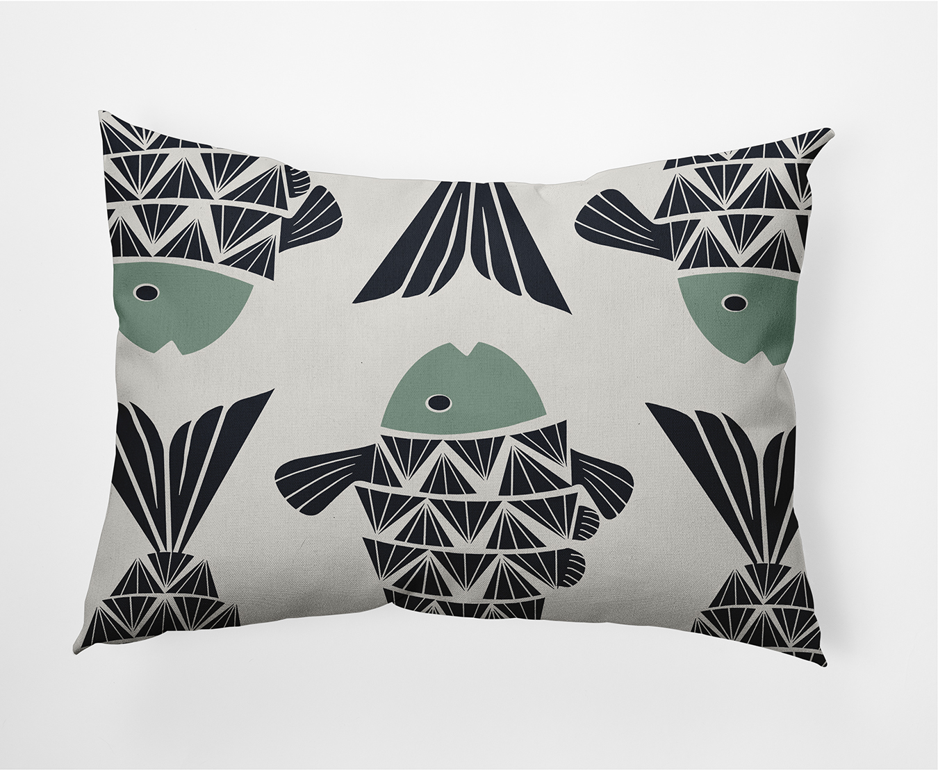 Simply Daisy 14" x 20" Big Fish Nautical Decorative Indoor Pillow