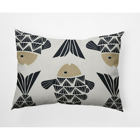 Simply Daisy 14" x 20" Big Fish Nautical Decorative Indoor Pillow
