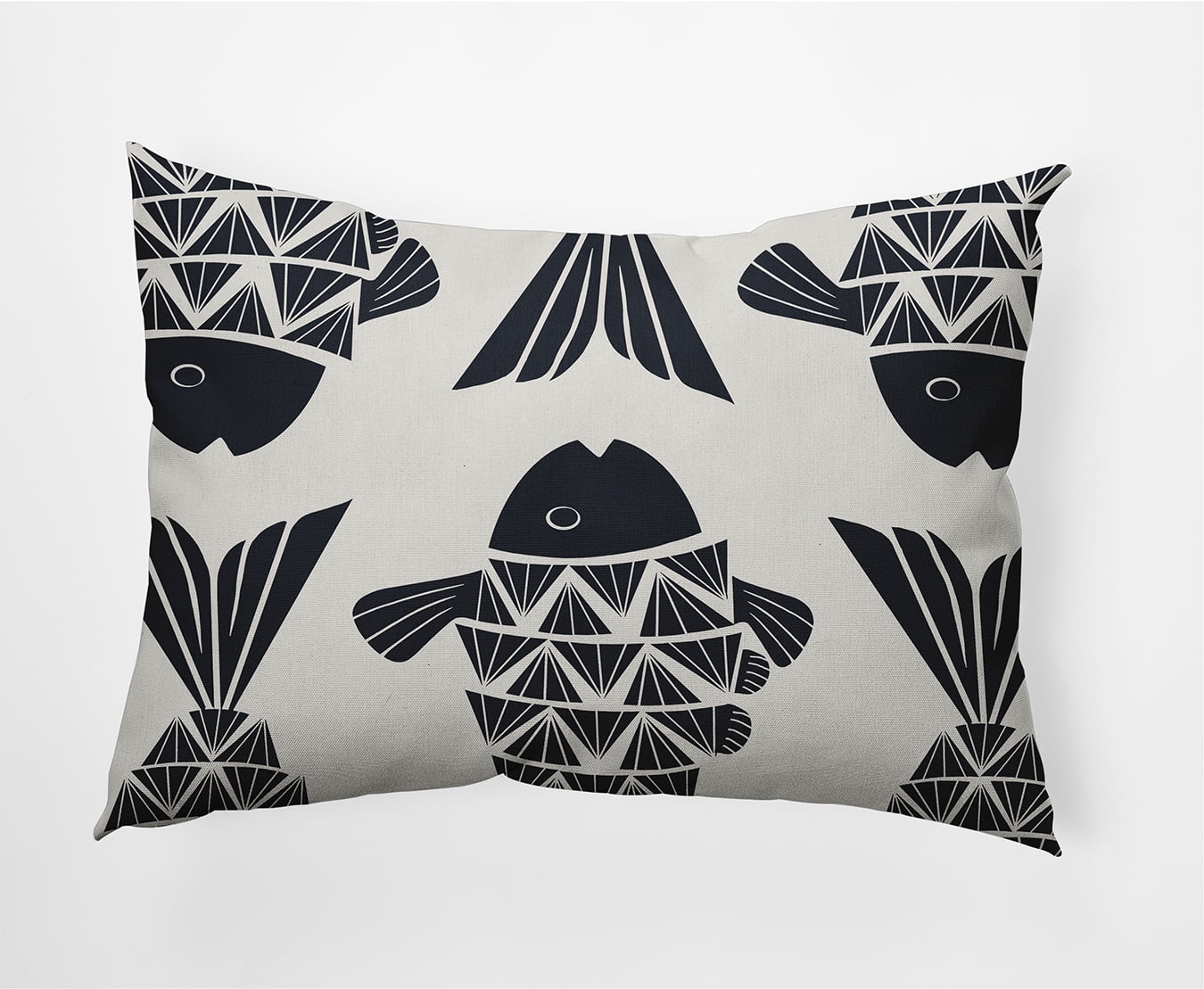 Simply Daisy 14" x 20" Big Fish Nautical Decorative Indoor Pillow