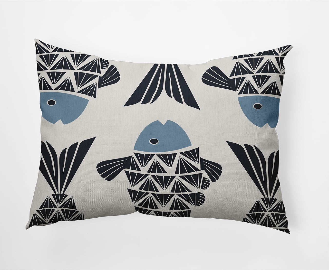 Simply Daisy 14" x 20" Big Fish Nautical Indoor/Outdoor Throw Pillow