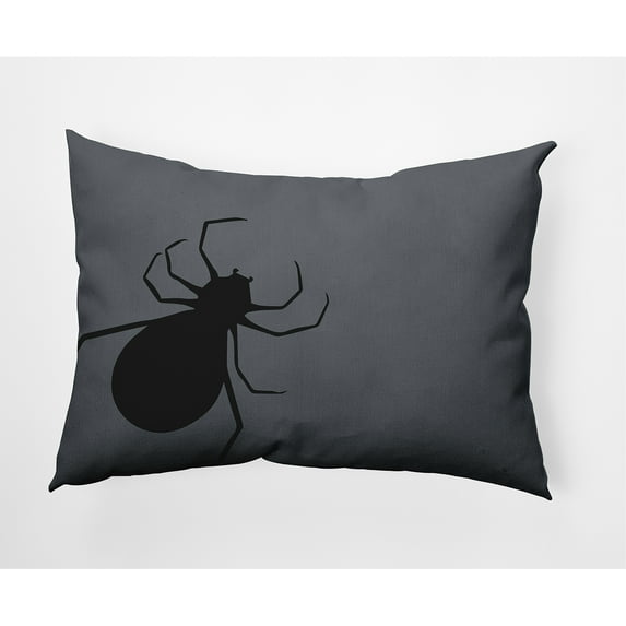Simply Daisy 14" x 20" Big Spider Indoor/Outdoor Polyester Throw Pillow, Steel Gray