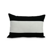 Simply Daisy, 14" x 20" Black Decorative Striped Outdoor Throw Pillow