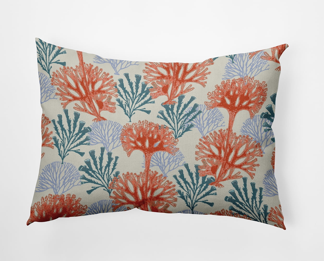 Simply Daisy 14" x 20" Blooms and Branches Indoor/Outdoor Throw Pillow, Surf Board Orange (1 count)