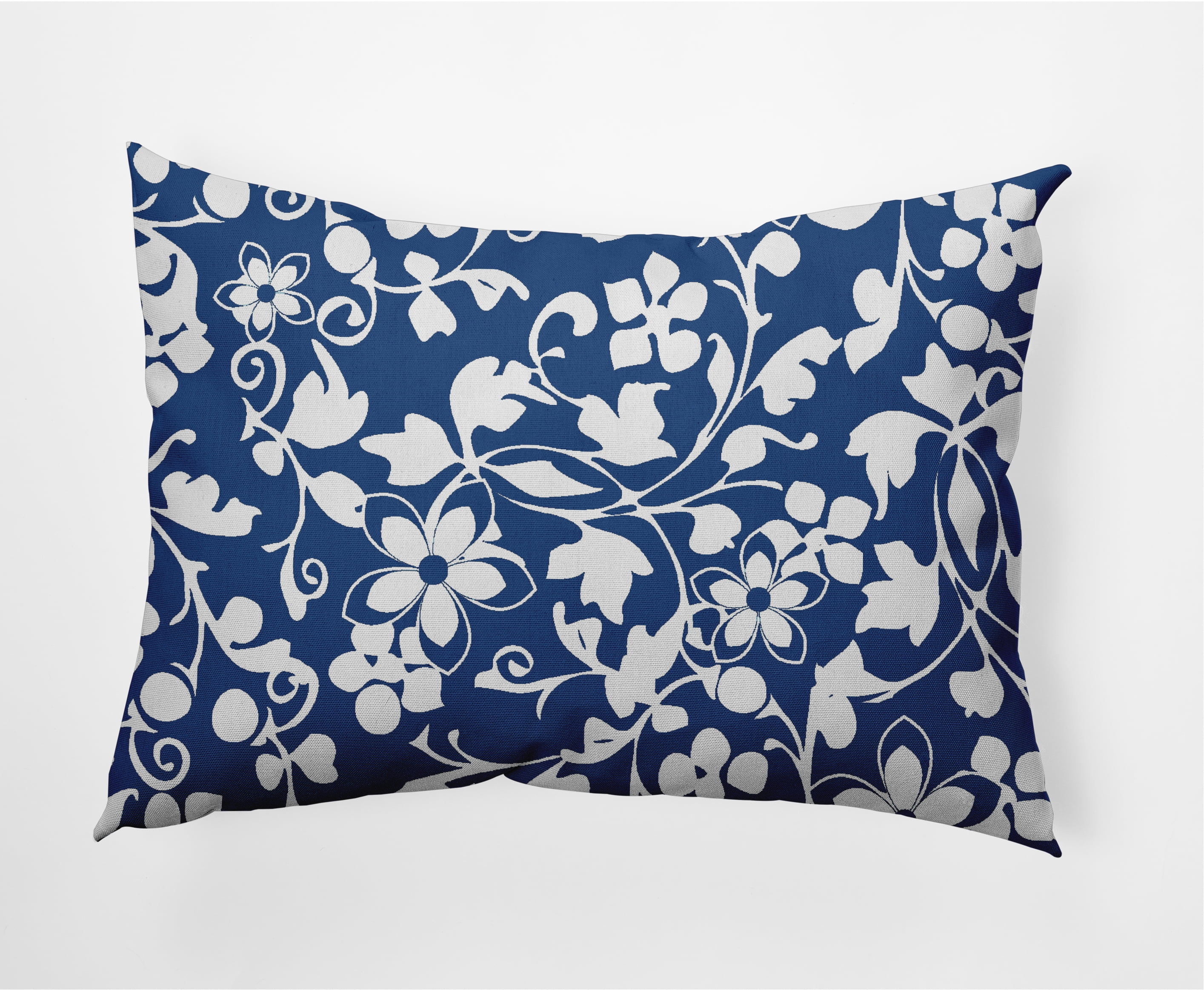 Simply Daisy 14" x 20" Blue Polyester Decorative Lumbar Pillow