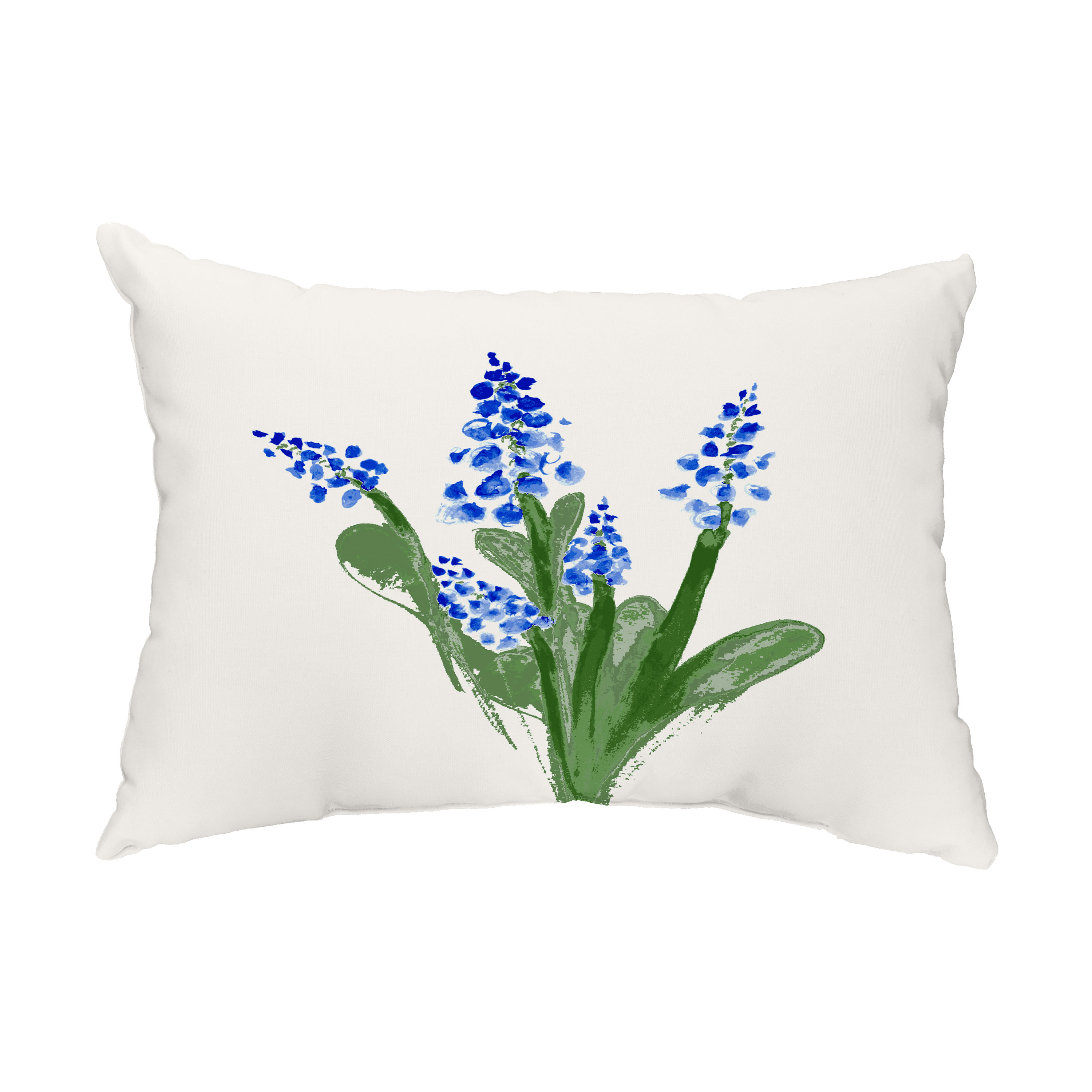 Simply Daisy, 14" x 20" Bluebell Blue Floral Decorative Outdoor Pillow