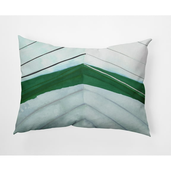 Simply Daisy, 14" x 20" Boat Bow Center Green Nautical Decorative Outdoor Pillow