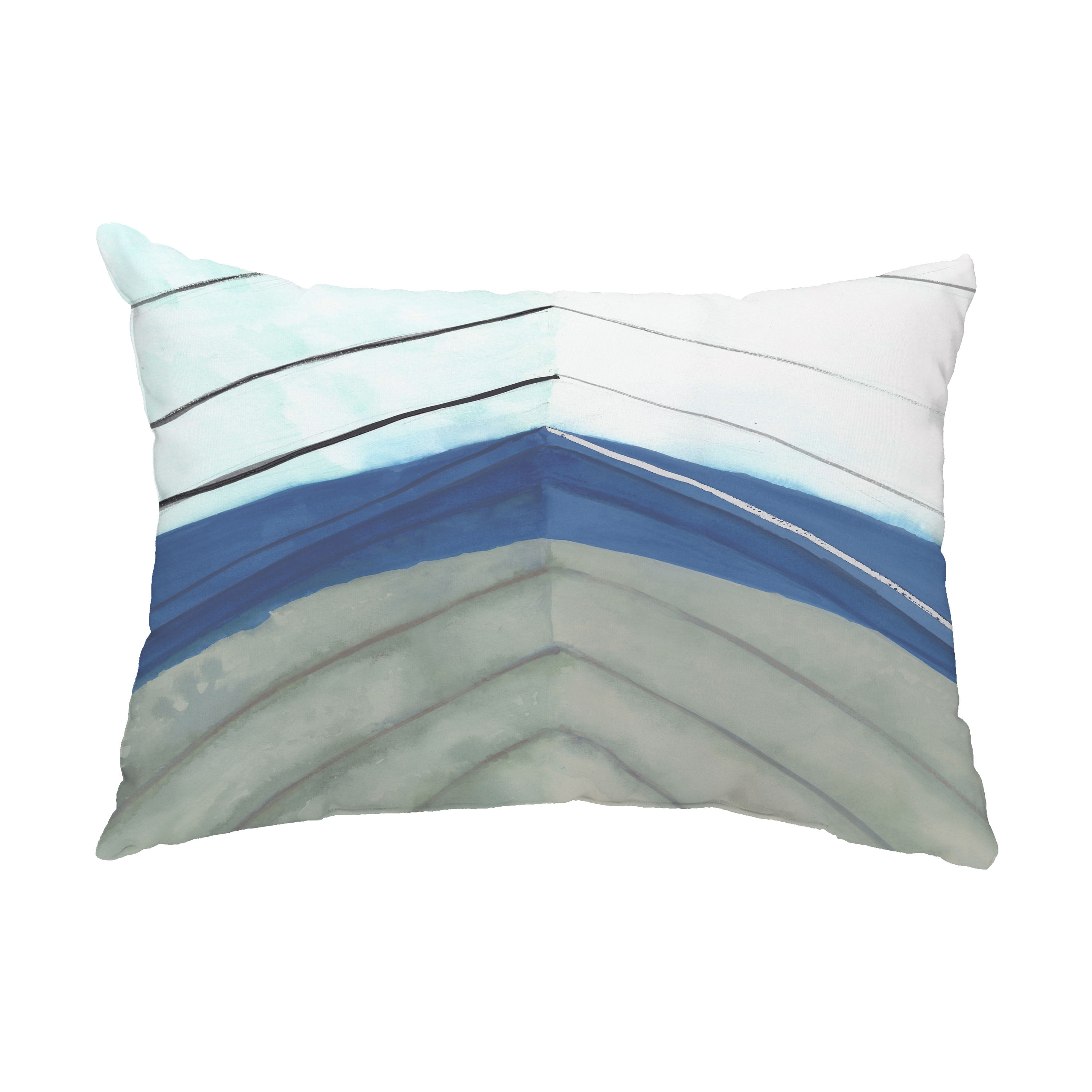 Simply Daisy, 14" x 20" Boat Bow Center Taupe Nautical Decorative Outdoor Pillow