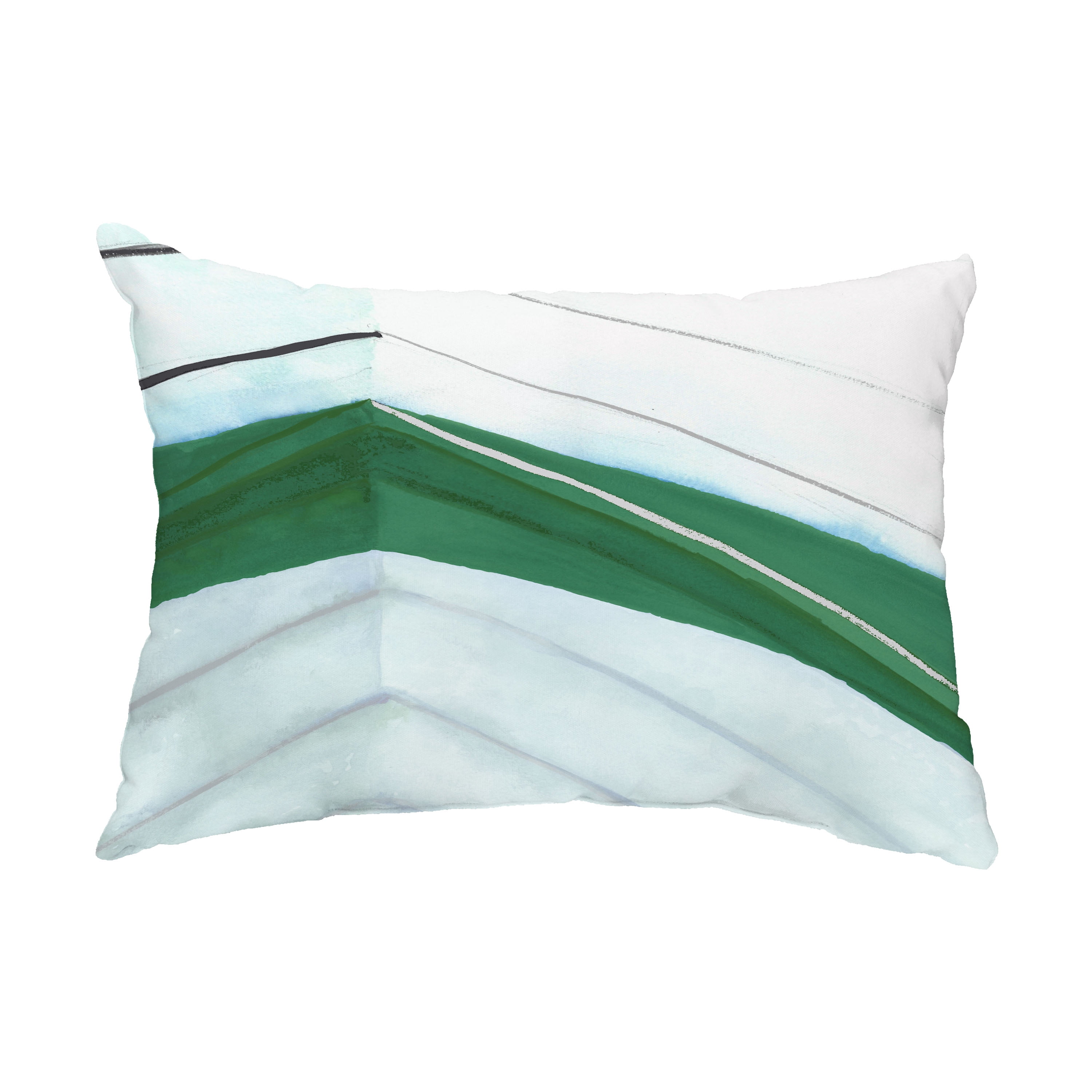 Simply Daisy, 14" x 20" Boat Bow Left Green Nautical Decorative Outdoor Pillow