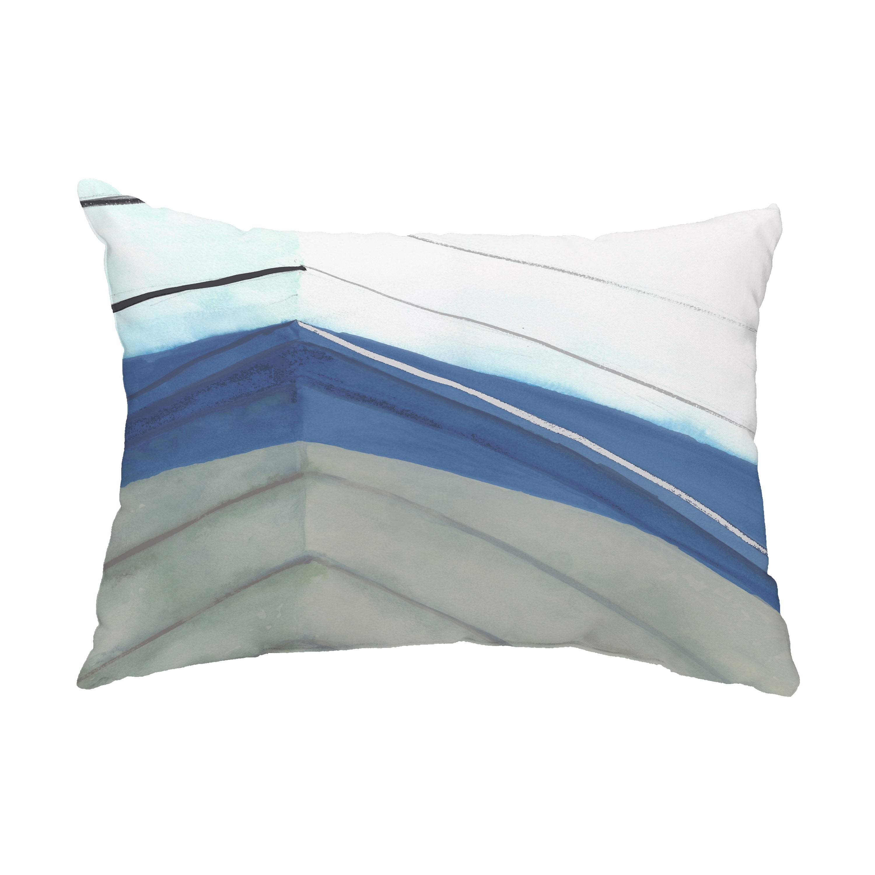 Simply Daisy, 14" x 20" Boat Bow Left Taupe Nautical Decorative Outdoor Pillow