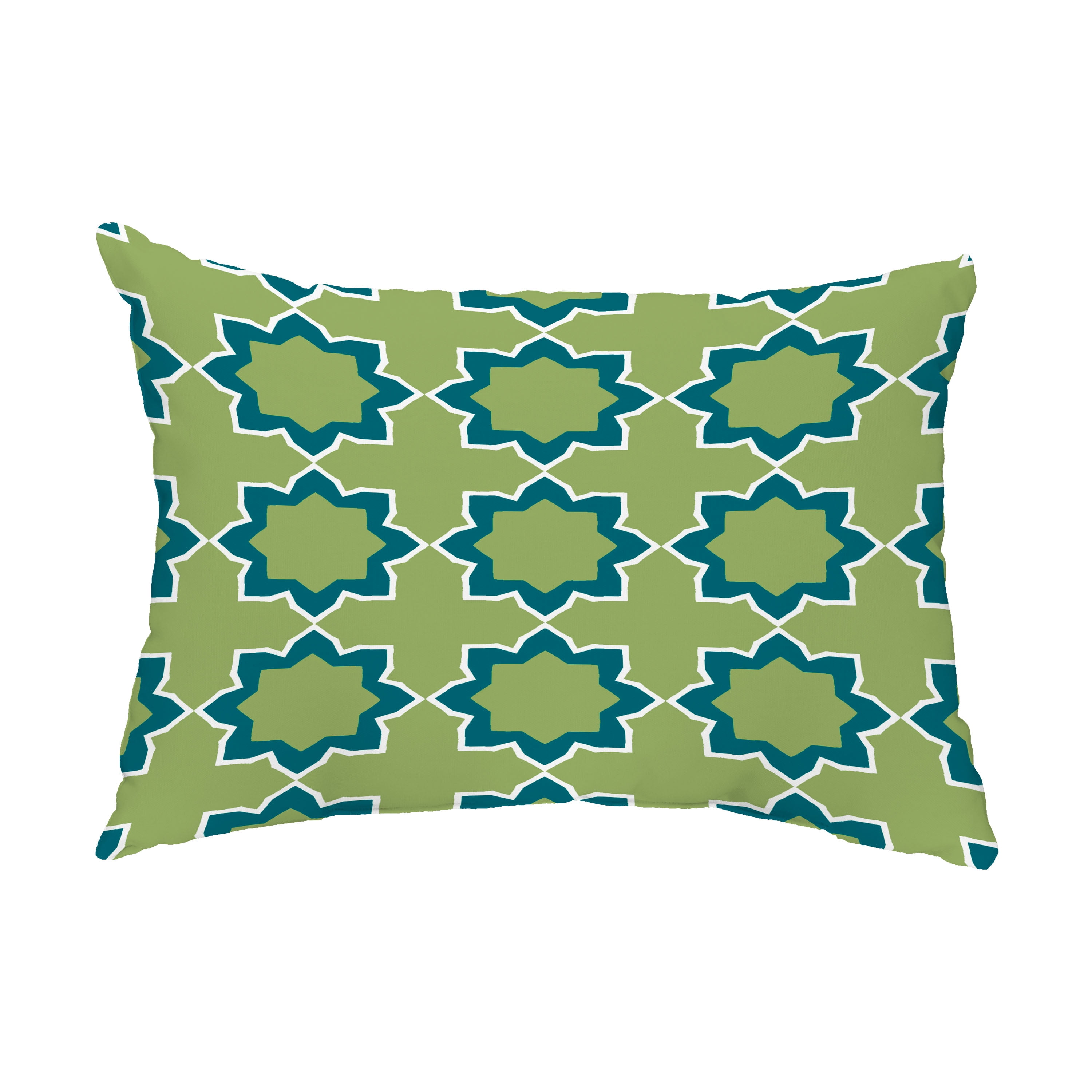 Simply Daisy, 14" x 20" Bohemian 2 Teal Decorative Abstract Outdoor Throw Pillow