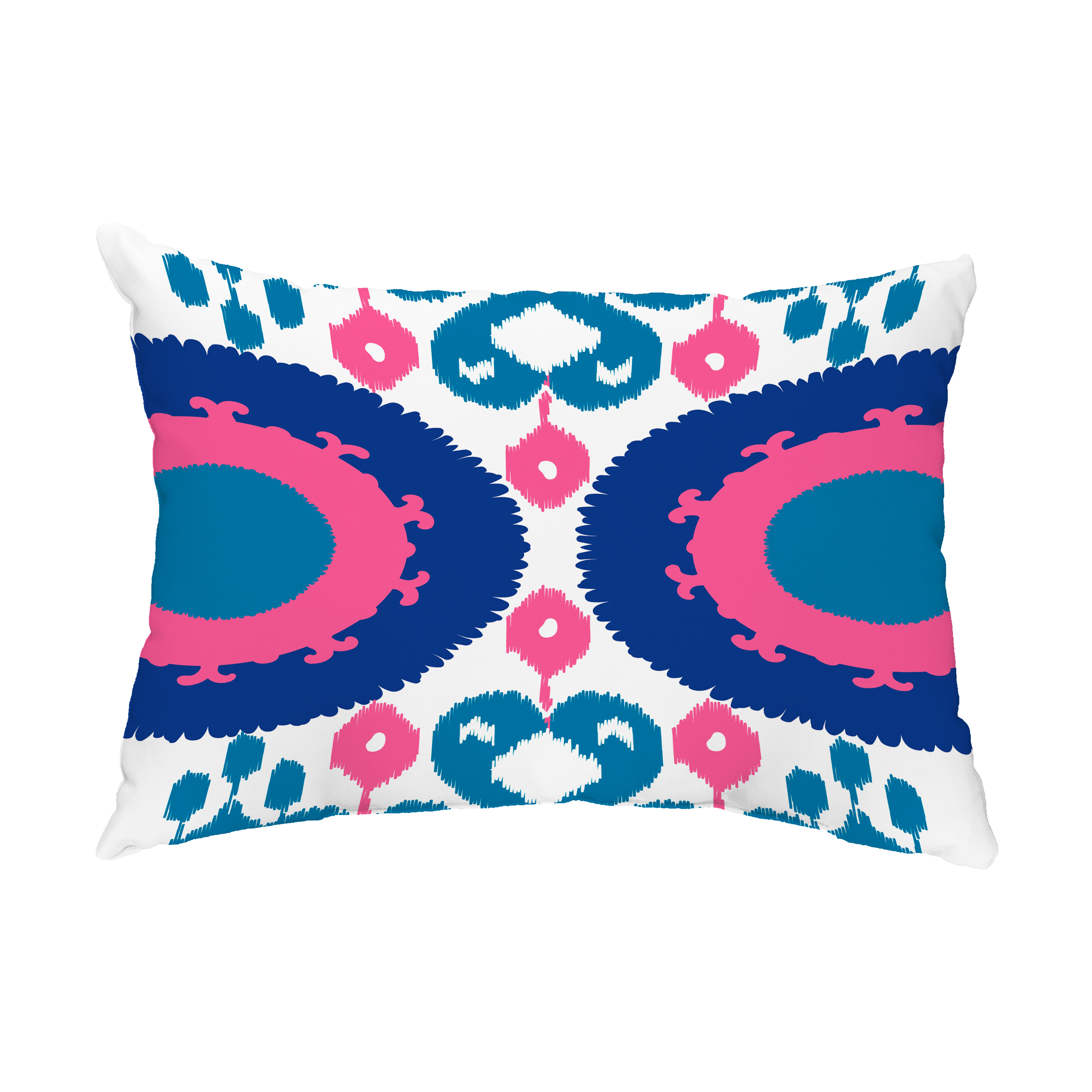 Simply Daisy, 14" x 20" Boho Blue Decorative Abstract Outdoor Throw Pillow