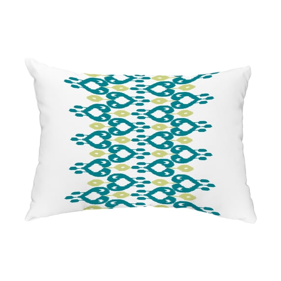 Simply Daisy, 14" x 20" Boho Chic Teal Decorative Abstract Outdoor Throw Pillow