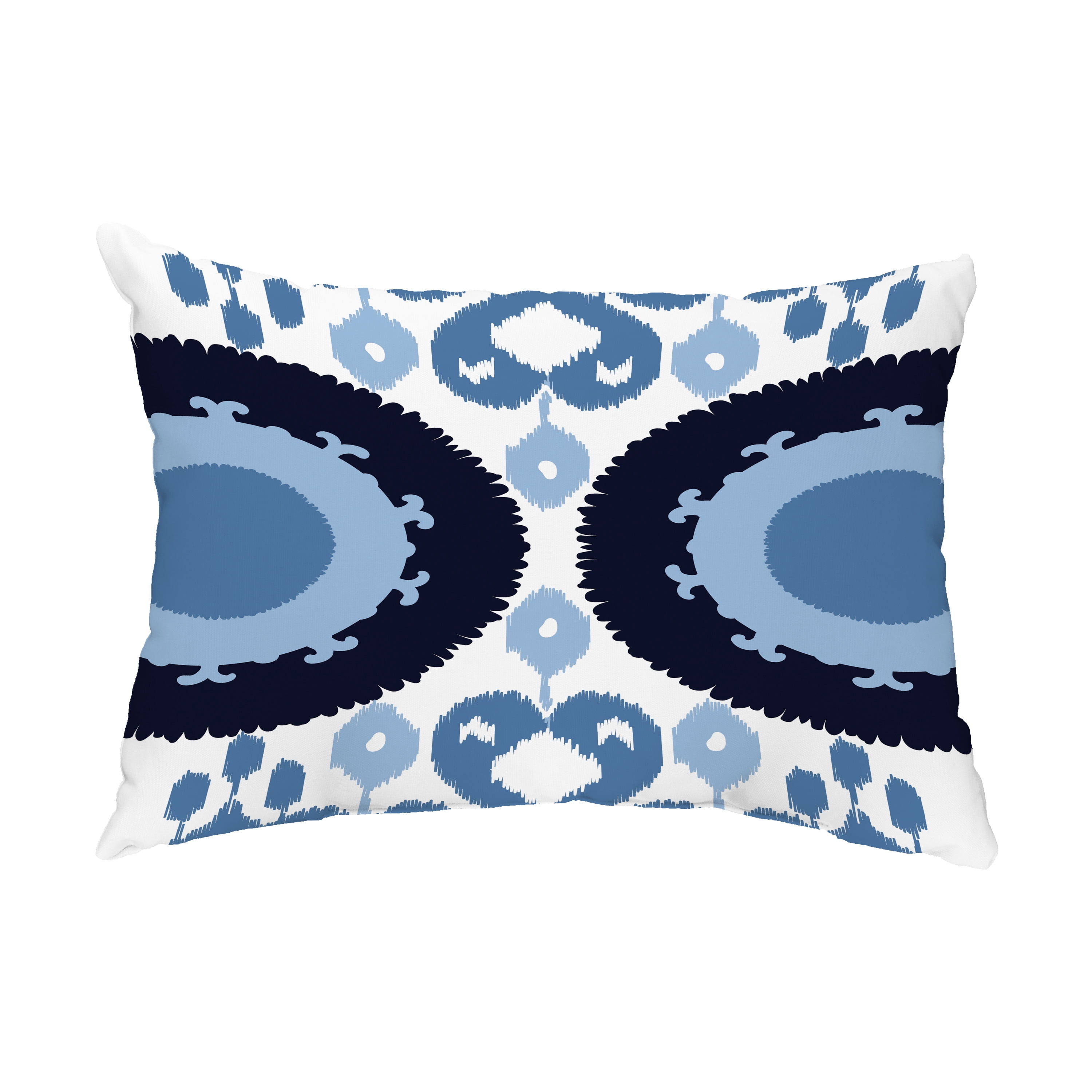 Simply Daisy, 14" x 20" Boho Navy Blue Decorative Abstract Outdoor Throw Pillow