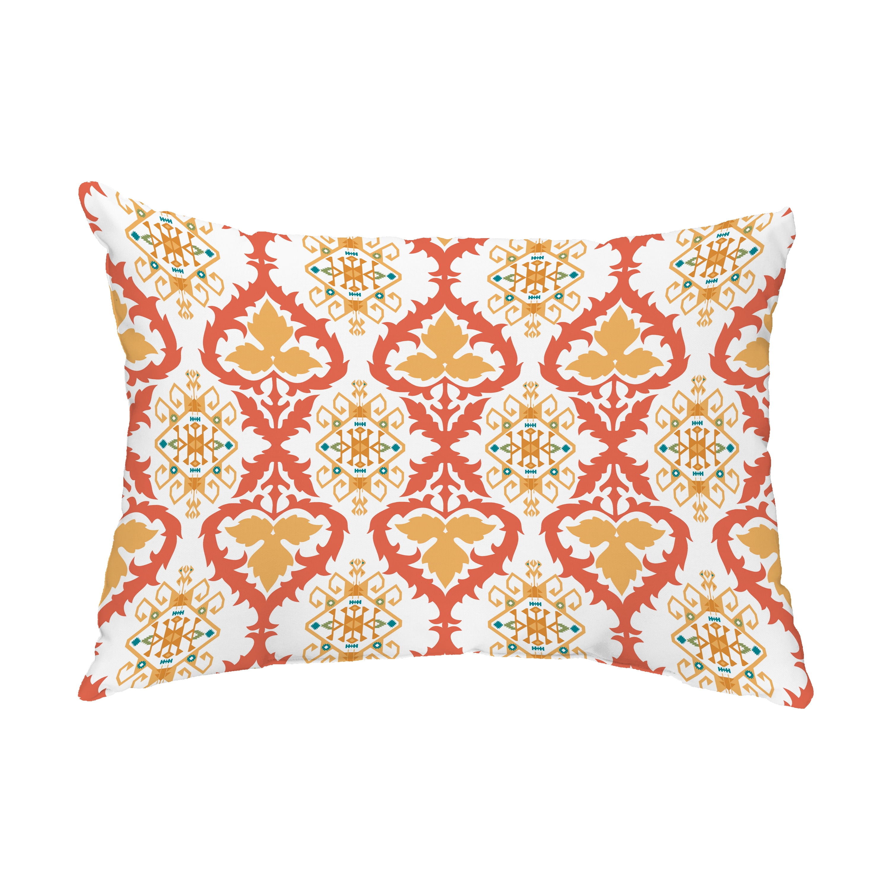 Simply Daisy, 14" x 20" Bombay Coral Decorative Abstract Outdoor Throw Pillow