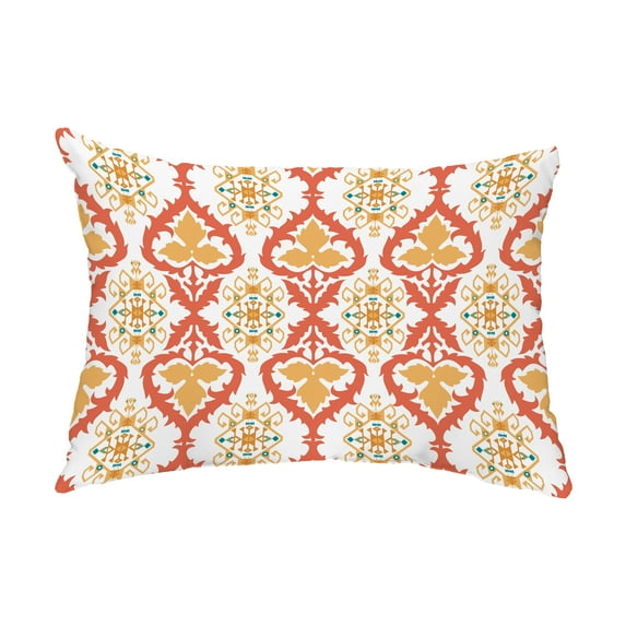 Simply Daisy, 14" x 20" Bombay Coral Decorative Abstract Outdoor Throw Pillow