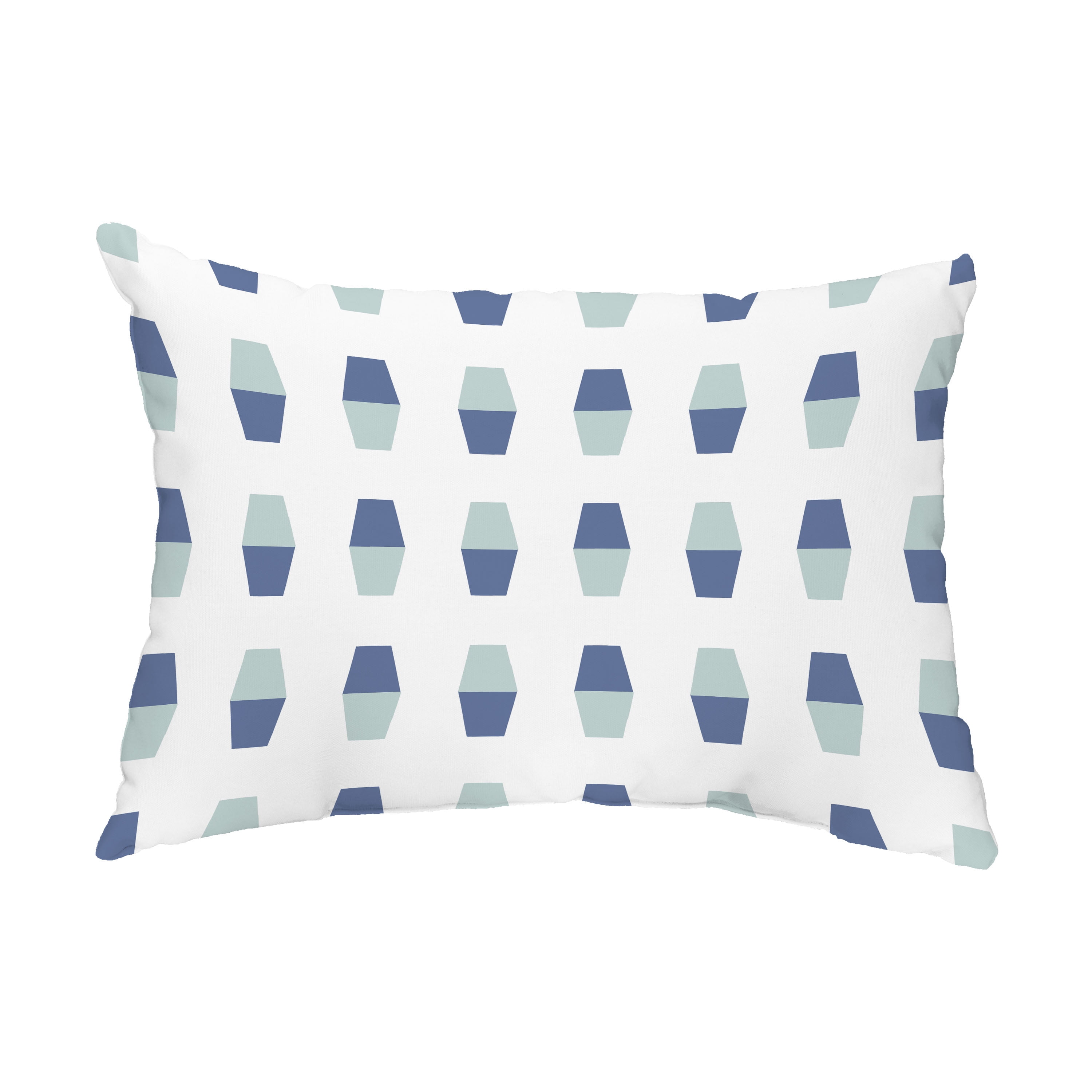 Simply Daisy, 14" x 20" Bowling Pins Blue Abstract Decorative Outdoor Pillow