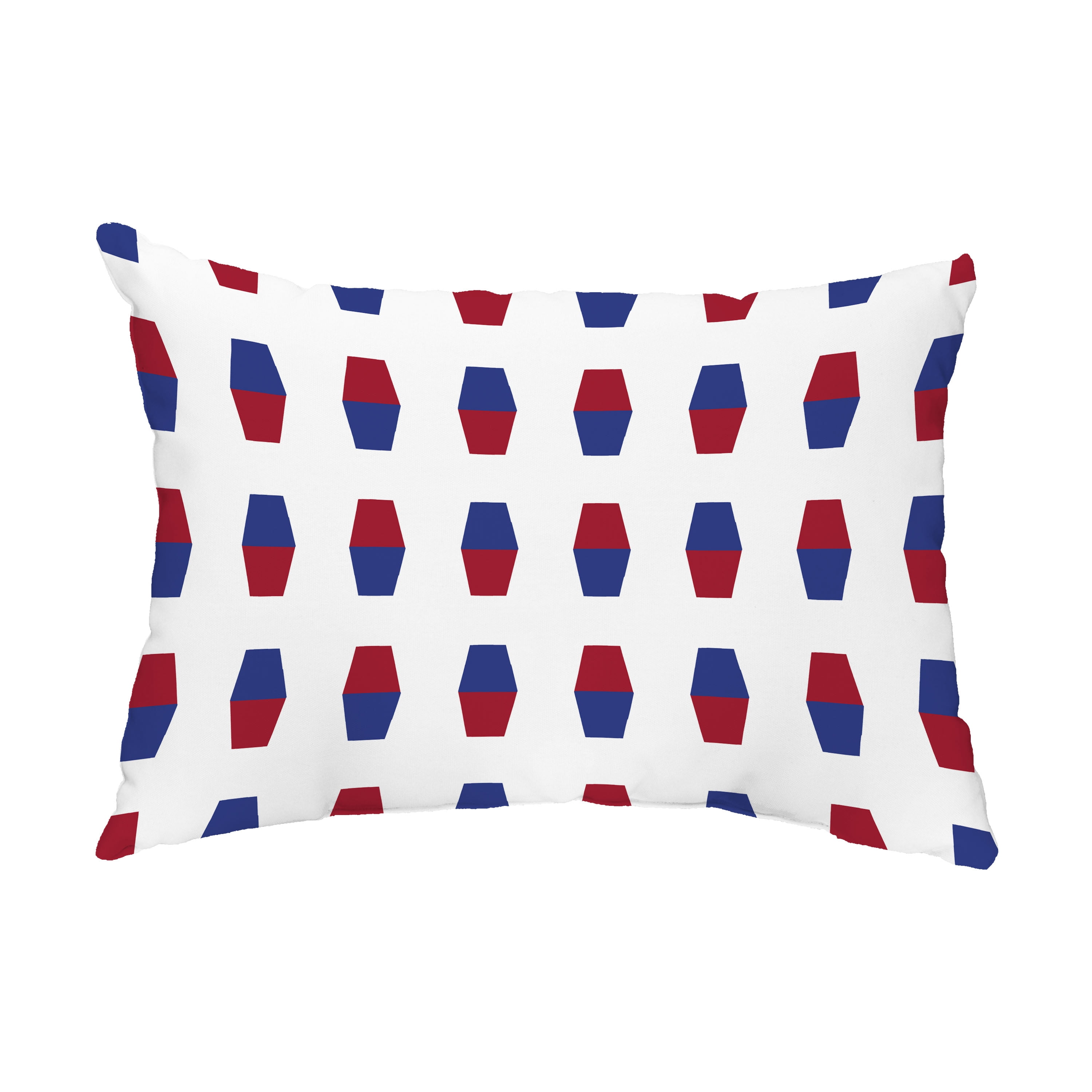 Simply Daisy, 14" x 20" Bowling Pins Red Abstract Decorative Outdoor Pillow