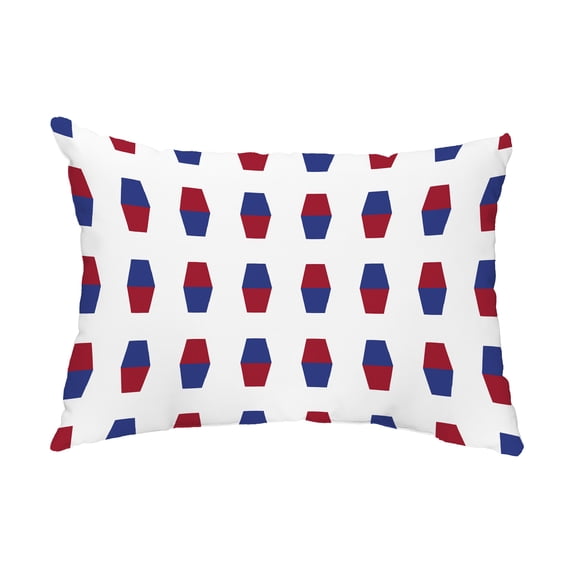 Simply Daisy, 14" x 20" Bowling Pins Red Abstract Decorative Outdoor Pillow