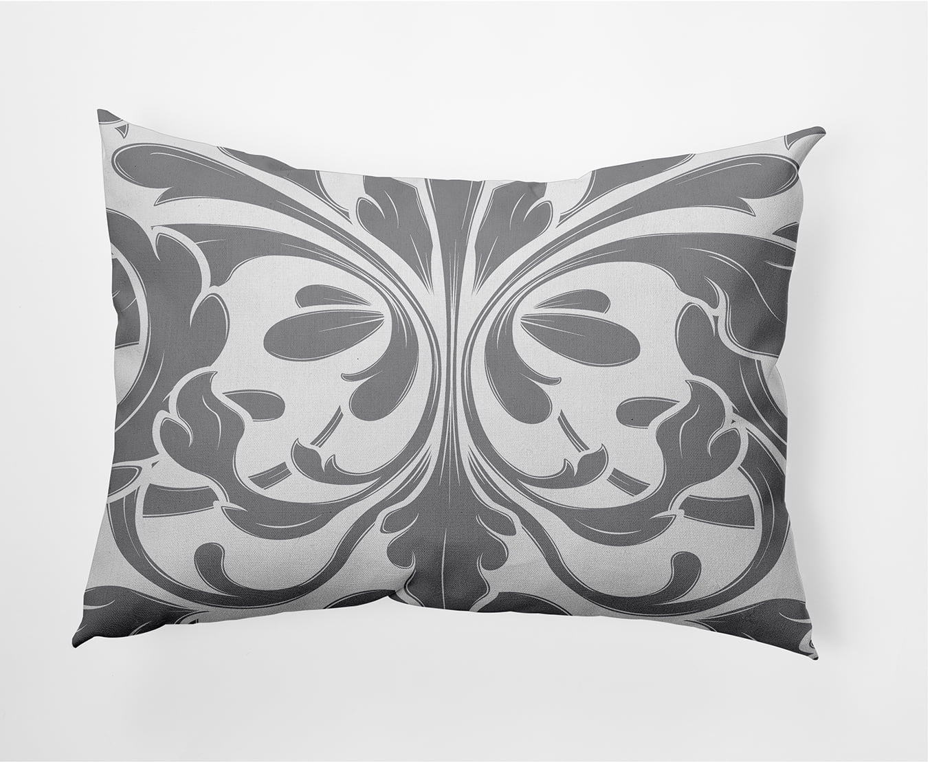 Simply Daisy, 14" x 20" British Colonial Gray Abstract Decorative Outdoor Pillow