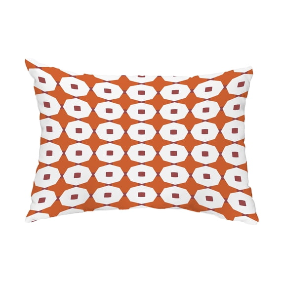 Simply Daisy, 14" x 20" Button Up Orange Abstract Decorative Outdoor Pillow