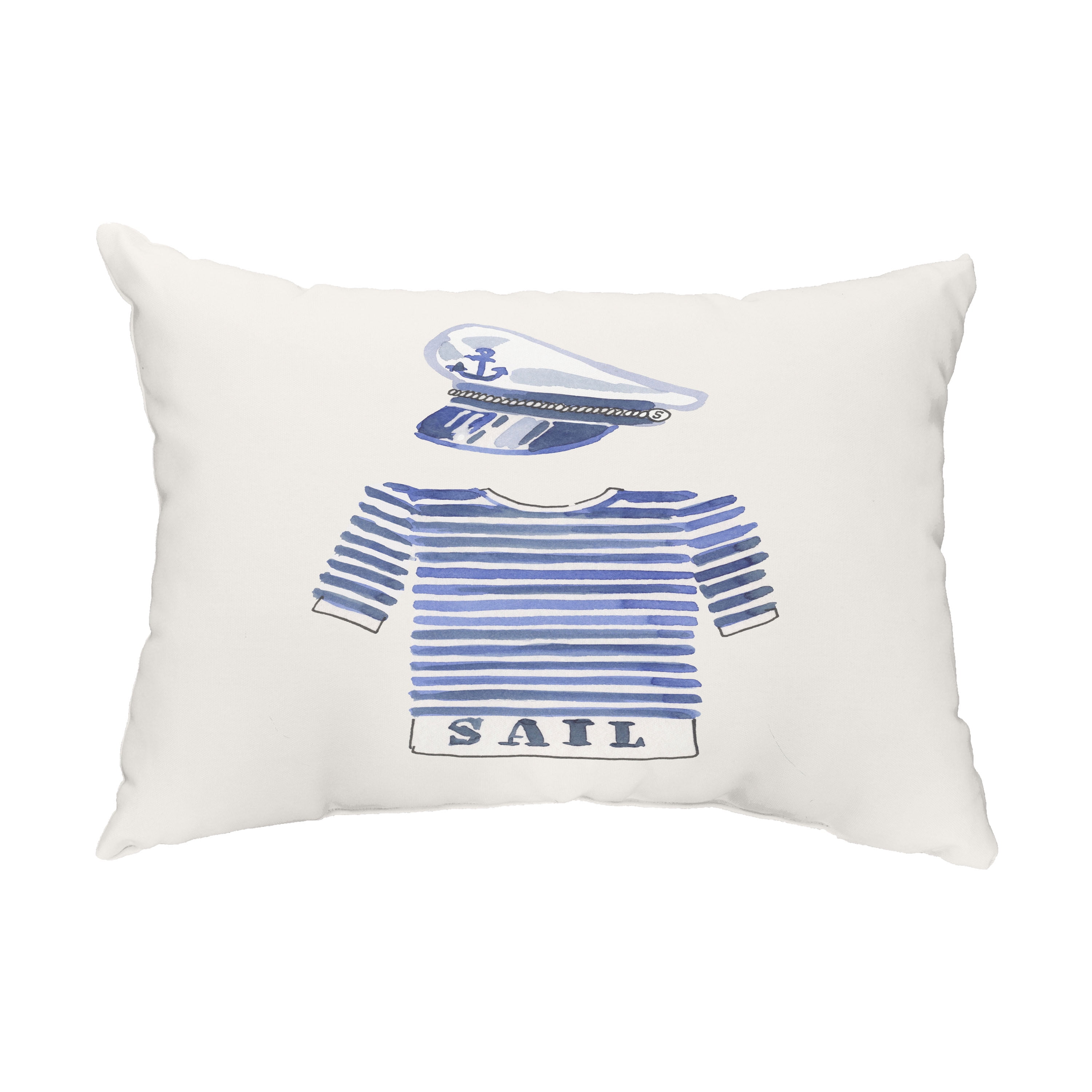 Simply Daisy, 14" x 20" Captain Shirt Ivory Nautical Decorative Outdoor Pillow