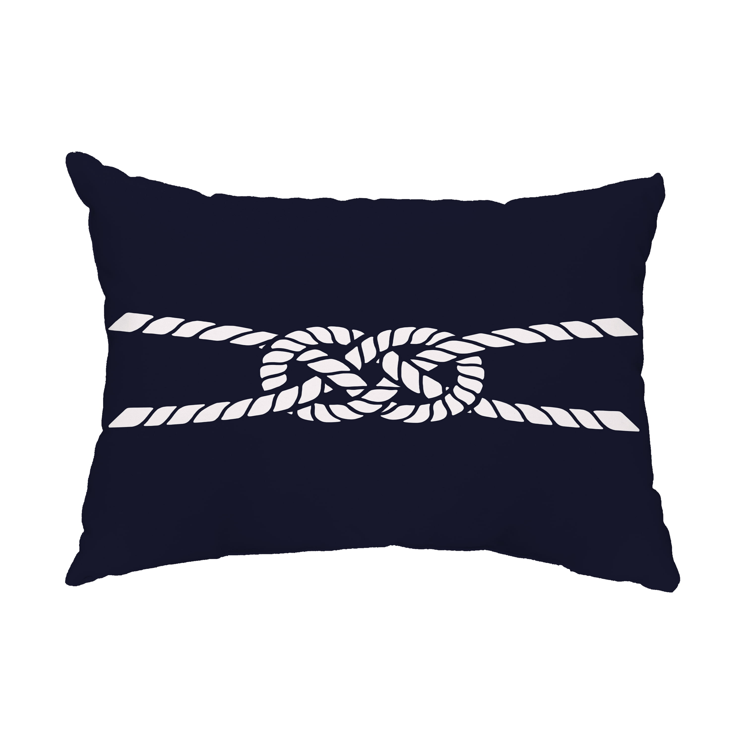 Simply Daisy, 14" x 20" Carrick Bend Navy Blue Decorative Nautical Outdoor Pillow