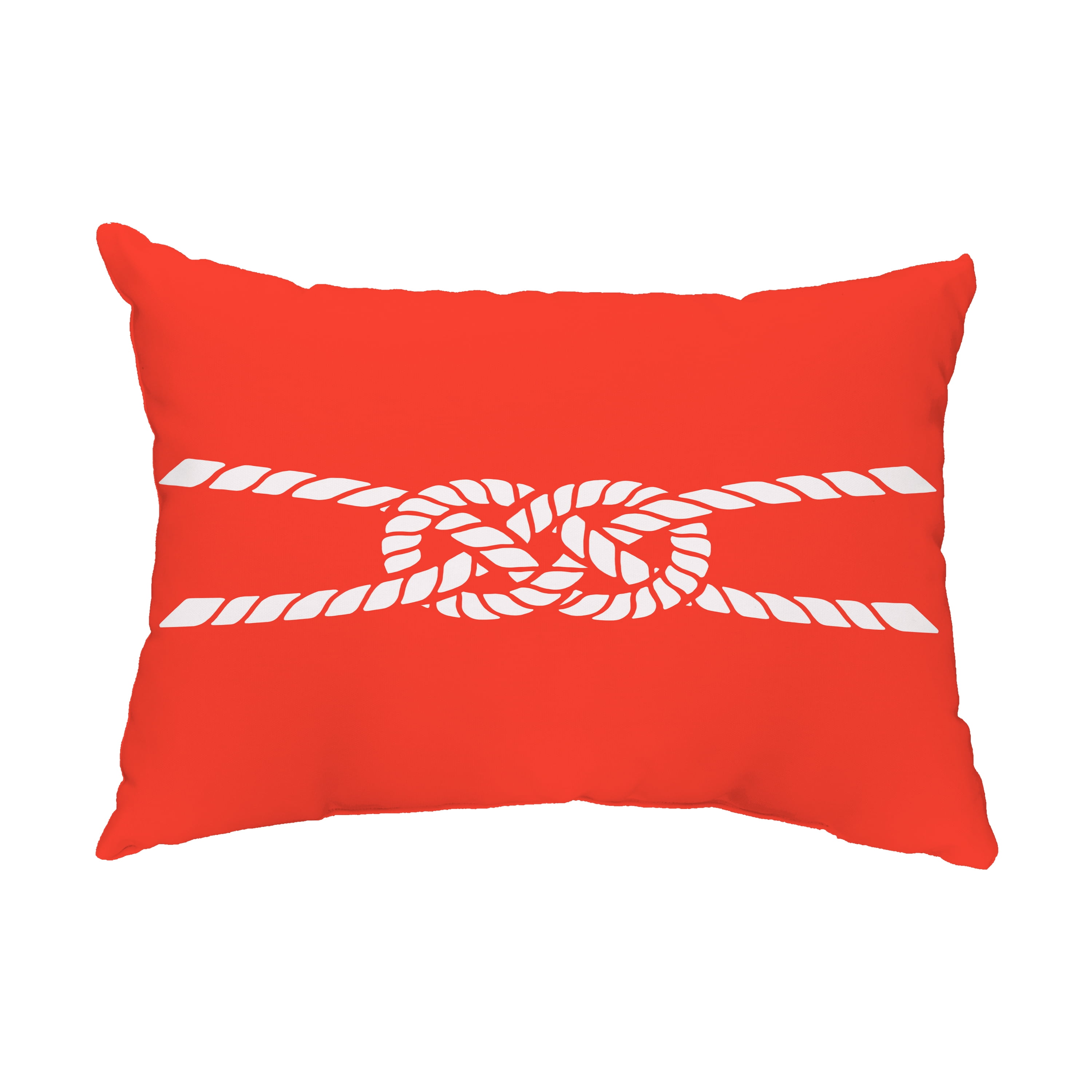 Simply Daisy, 14" x 20" Carrick Bend Red-Orange Decorative Nautical Outdoor Pillow