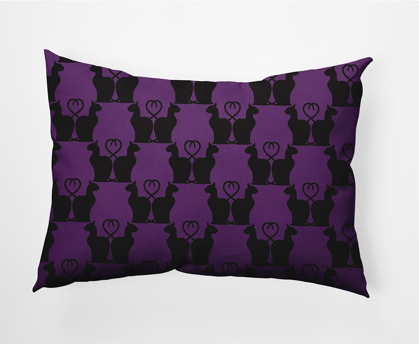 Simply Daisy 14" x 20" Cat Clowder Indoor/Outdoor Polyester Throw Pillow, Amethyst