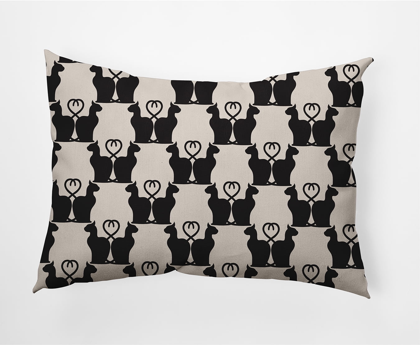 Simply Daisy 14" x 20" Cat Clowder Indoor/Outdoor Polyester Throw Pillow, Cream