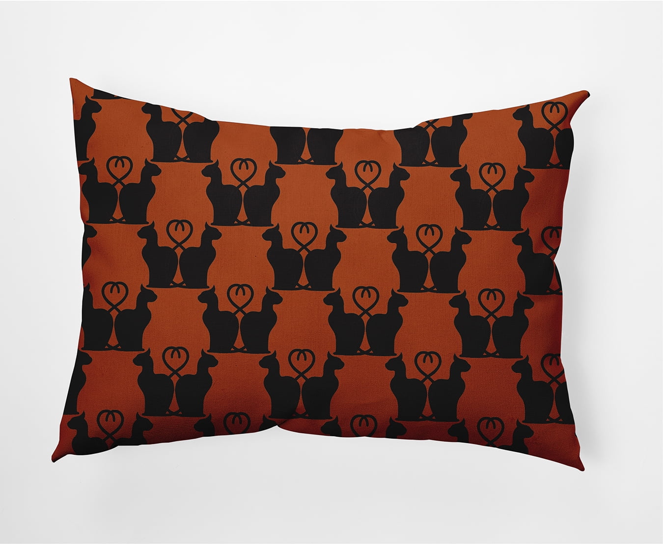 Simply Daisy 14" x 20" Cat Clowder Indoor/Outdoor Polyester Throw Pillow, Sienna