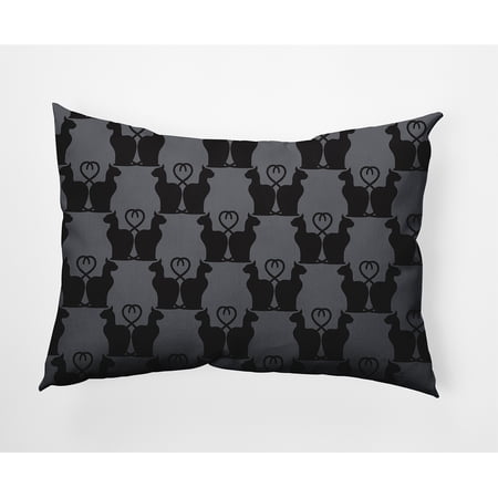 Simply Daisy 14" x 20" Cat Clowder Indoor/Outdoor Polyester Throw Pillow, Steel Gray