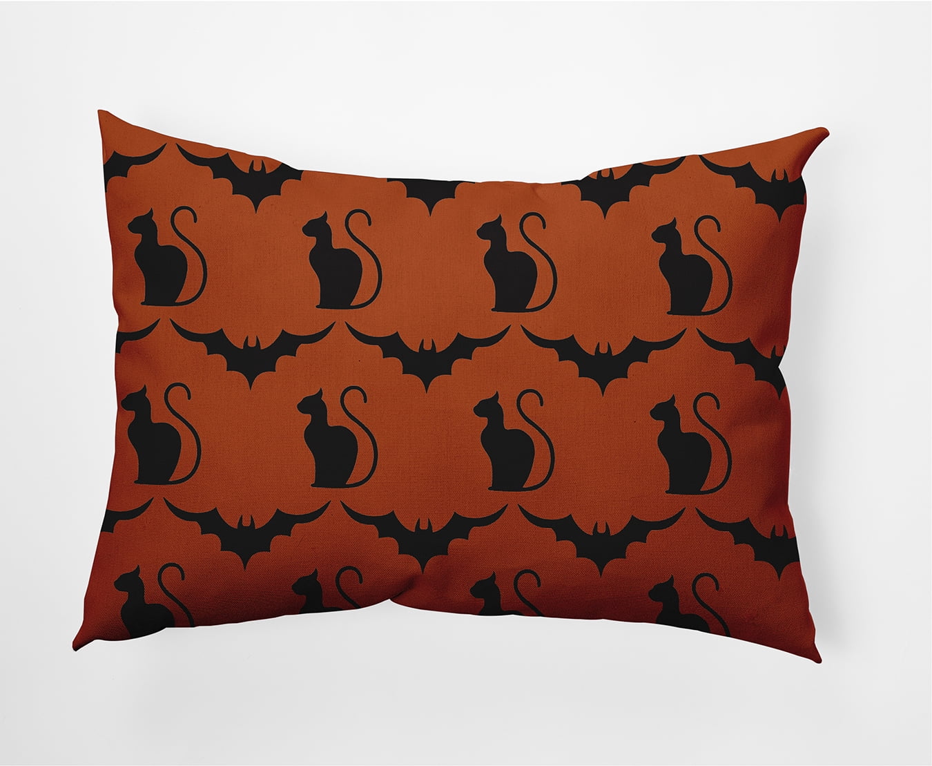 Simply Daisy 14" x 20" Cats and Bats Decorative Throw Pillow, Sienna