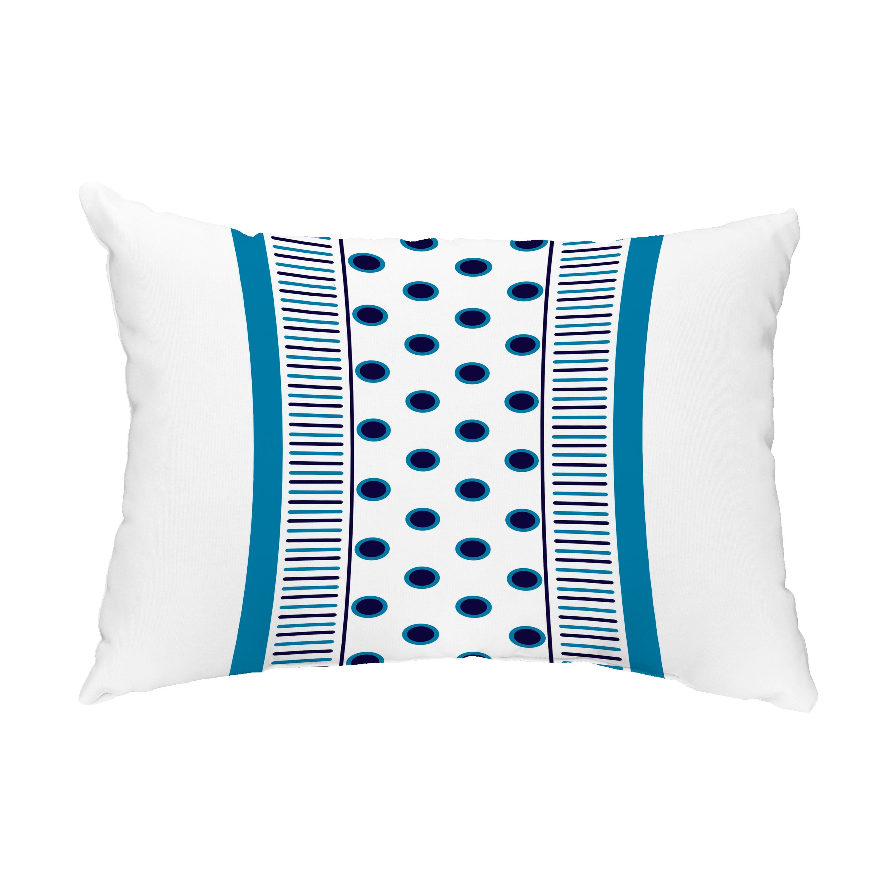 Simply Daisy, 14" x 20" Center Stripe Blue Decorative Stripe Outdoor Pillow