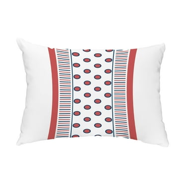 Simply Daisy, 14" x 20" Center Stripe Red Decorative Stripe Outdoor Pillow