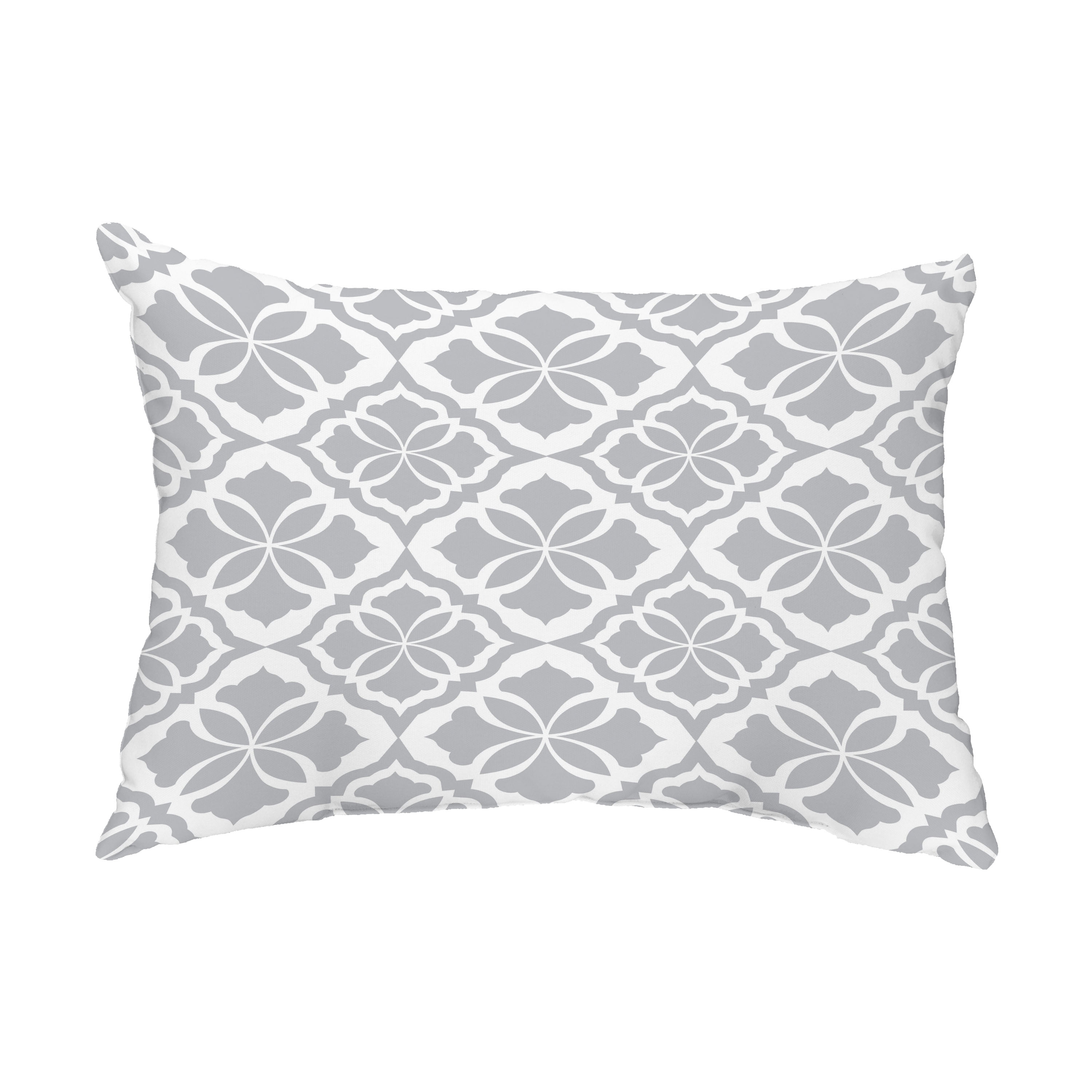 Simply Daisy, 14" x 20" Ceylon Gray Abstract Decorative Outdoor Pillow
