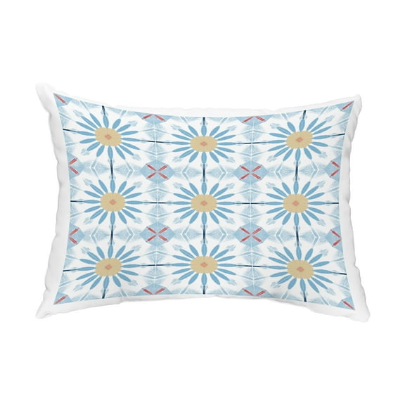 Simply Daisy, 14" x 20" Chaney Blue Abstract Decorative Outdoor Pillow