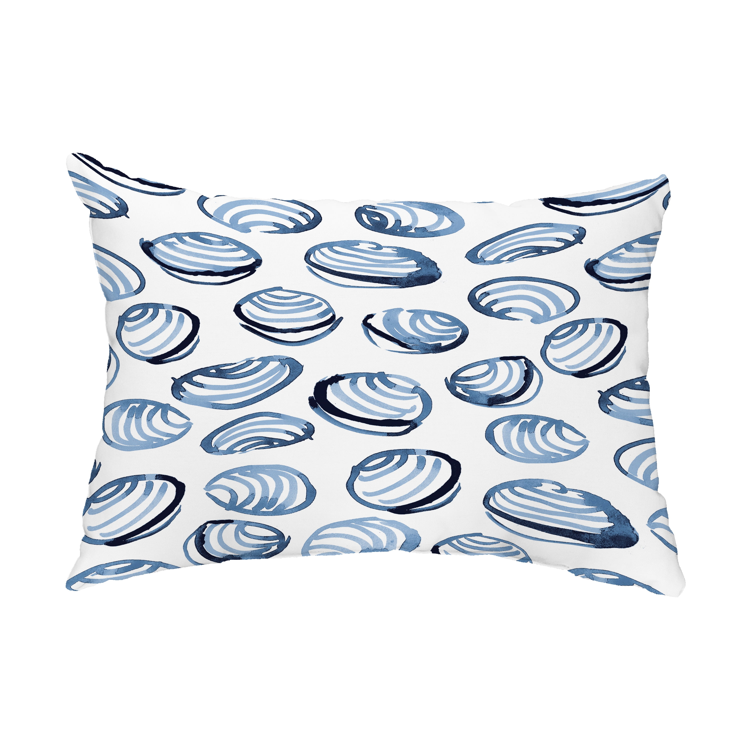Simply Daisy, 14" x 20" Clams Blue Decorative Coastal Outdoor Throw Pillow