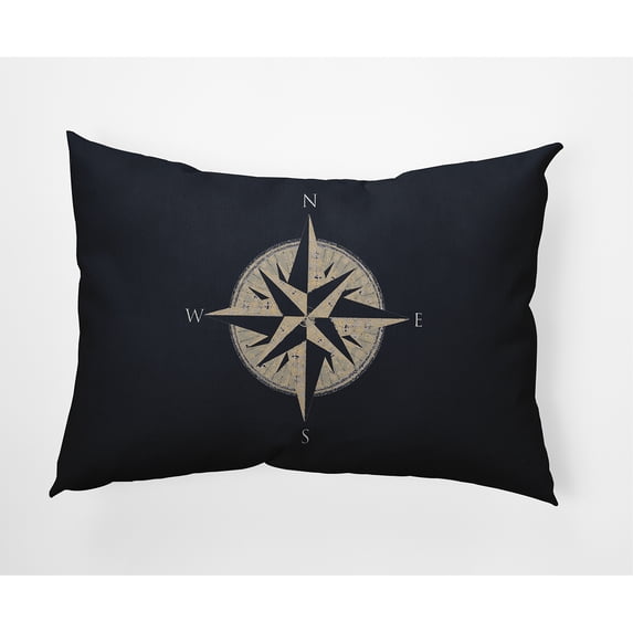 Simply Daisy 14" x 20" Compass Nautical Decorative Indoor Pillow