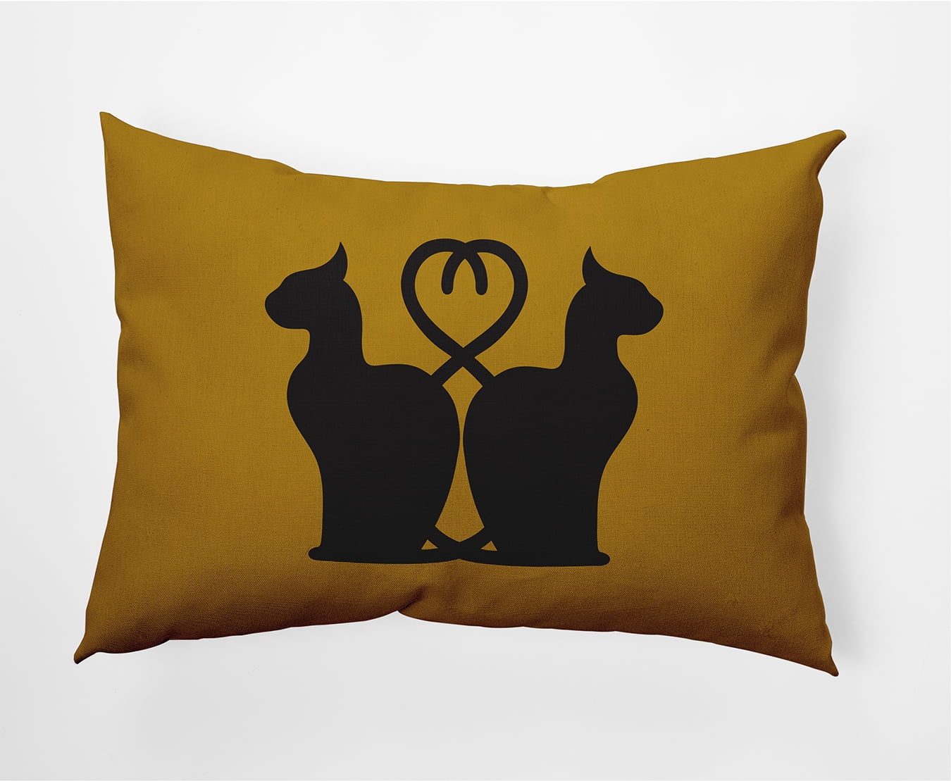 Simply Daisy 14" x 20" Conniving Cats Decorative Throw Pillow, Autumn Gold