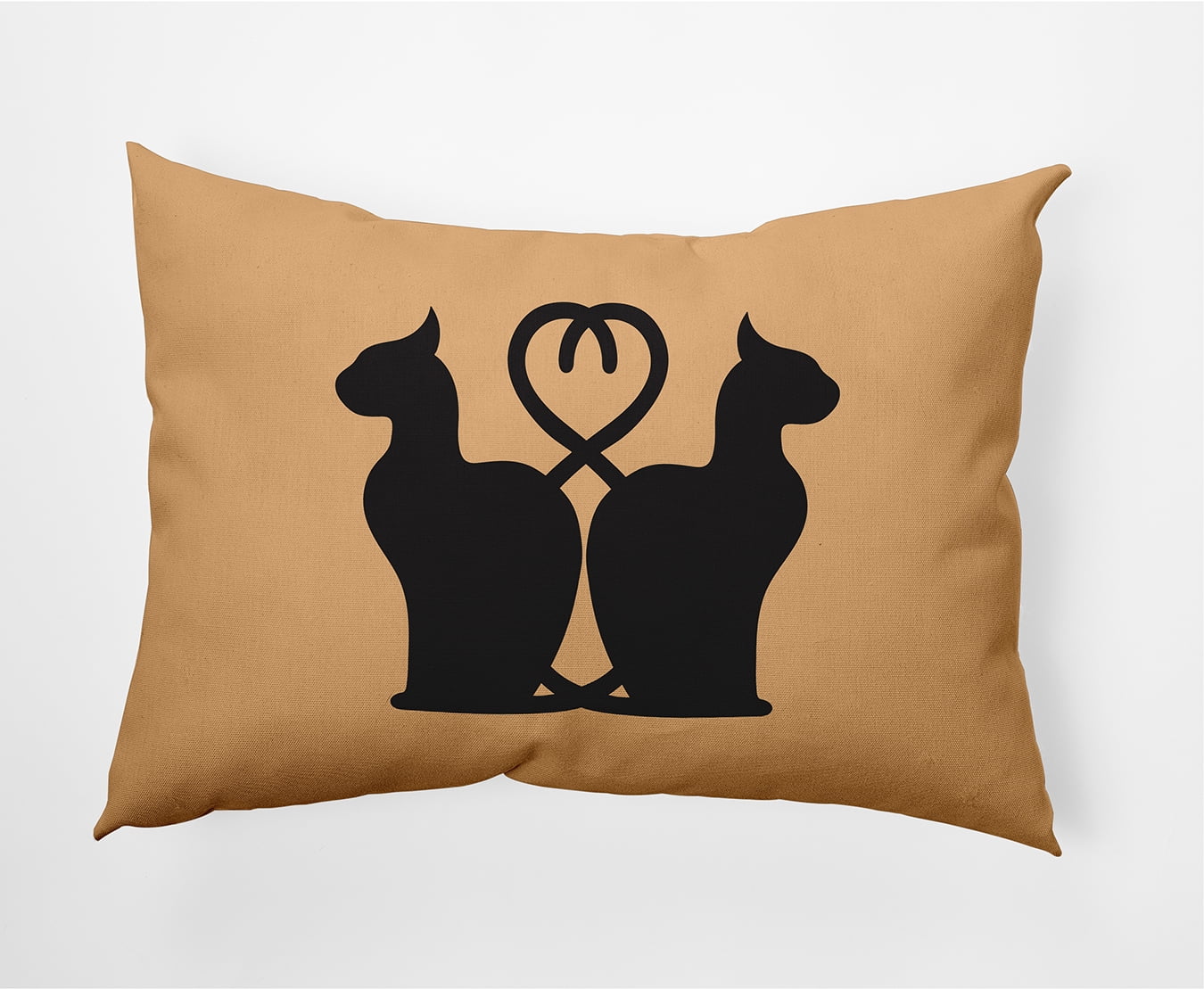 Simply Daisy 14" x 20" Conniving Cats Decorative Throw Pillow, Pale Gold