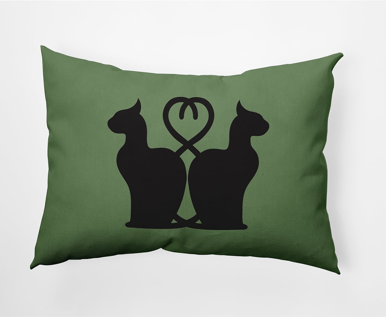Simply Daisy 14" x 20" Conniving Cats Decorative Throw Pillow, Sage