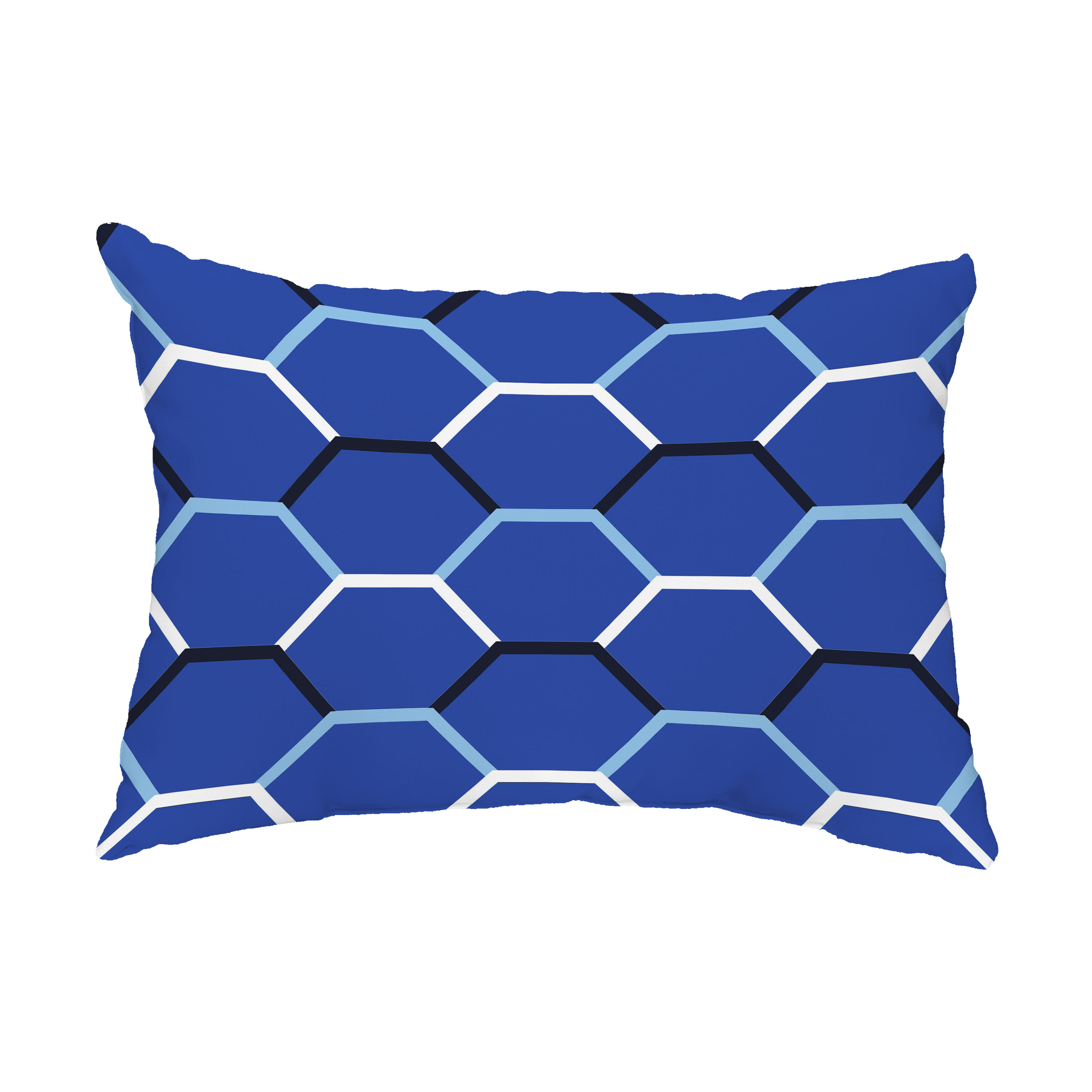 Simply Daisy, 14" x 20" Cool Shades Blue Abstract Decorative Outdoor Pillow