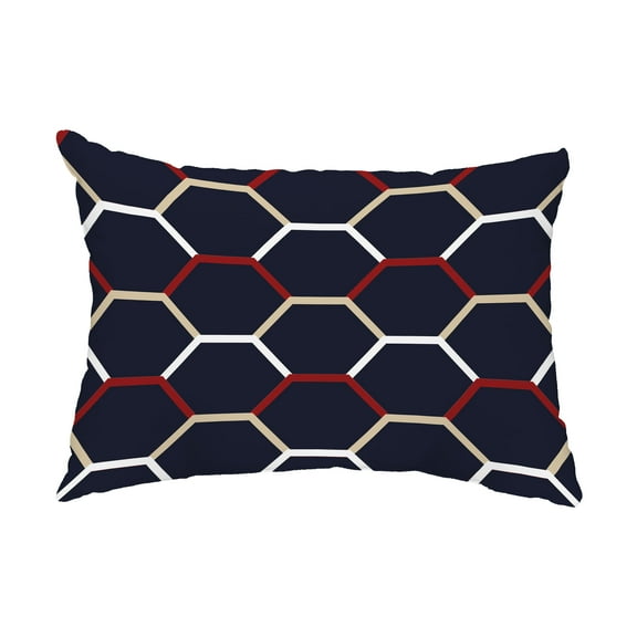 Simply Daisy, 14" x 20" Cool Shades Navy Blue Abstract Decorative Outdoor Pillow
