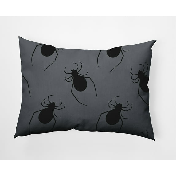 Simply Daisy 14" x 20" Crawling Spiders Decorative Throw Pillow, Steel Gray
