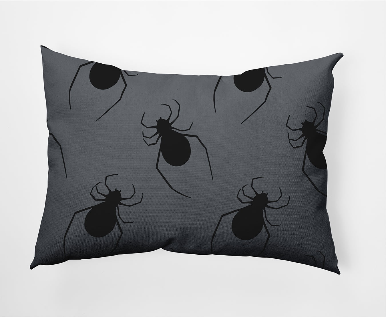 Simply Daisy 14" x 20" Crawling Spiders Indoor/Outdoor Polyester Throw Pillow, Steel Gray